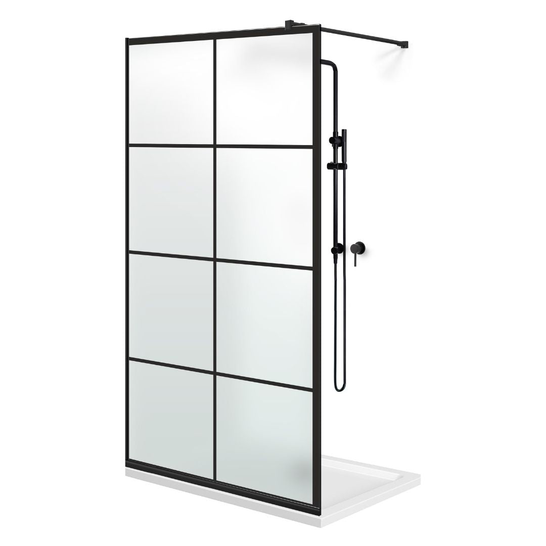 Zuhanyfal Walk-in, fekete zuhanyfal, #Matt #Matt