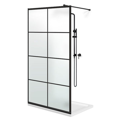 Zuhanyfal Walk-in, fekete zuhanyfal, #Matt #Matt