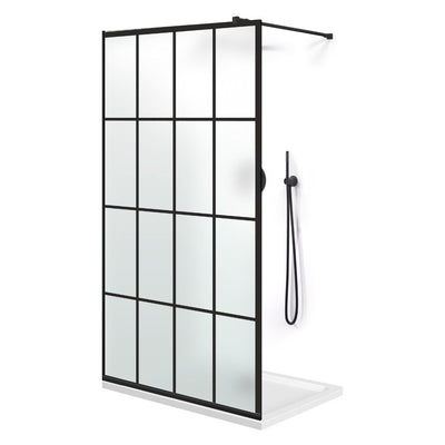 Zuhanyfal Walk-in, fekete zuhanyfal, #Matt #Matt