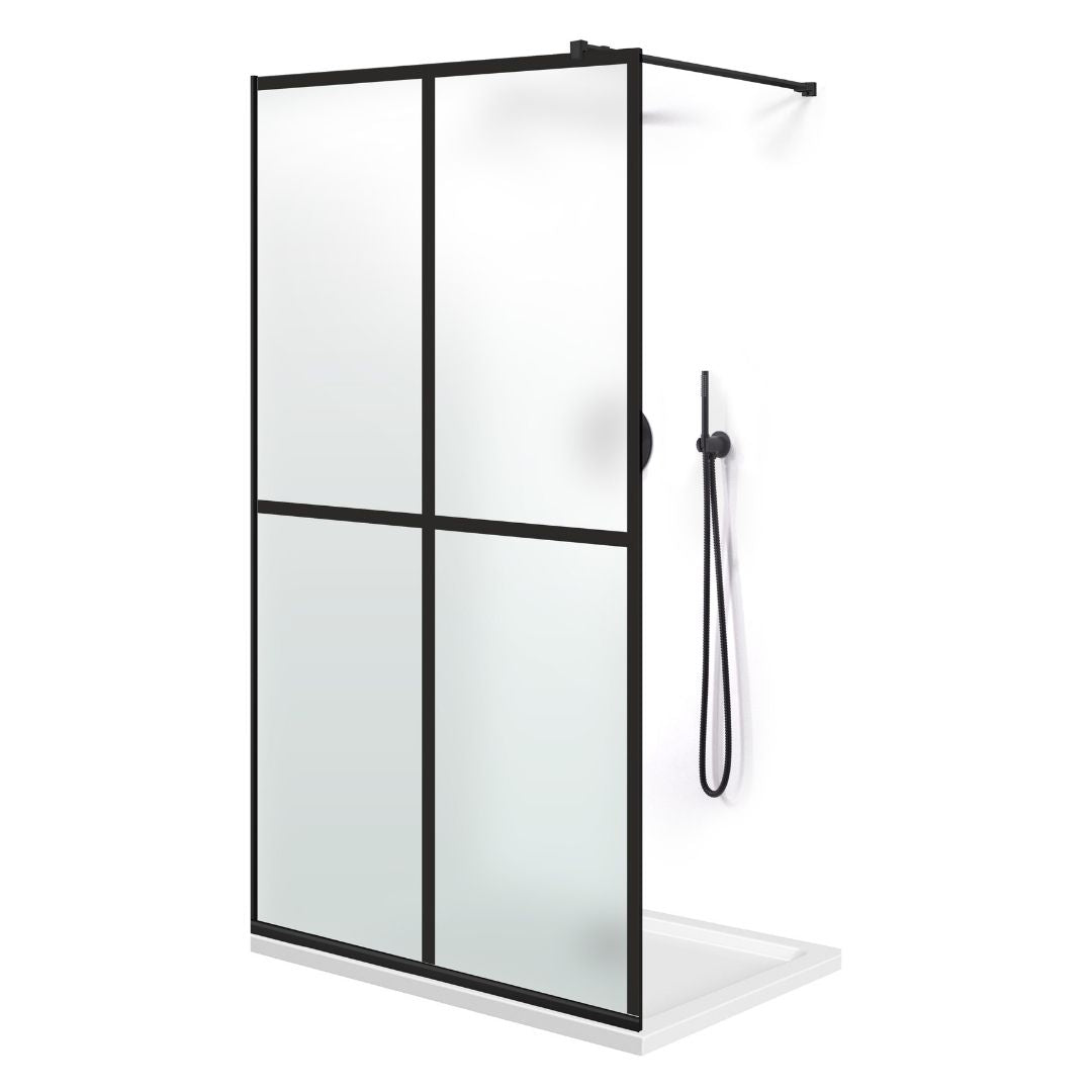 Zuhanyfal Walk-in, fekete zuhanyfal, #Matt #Matt