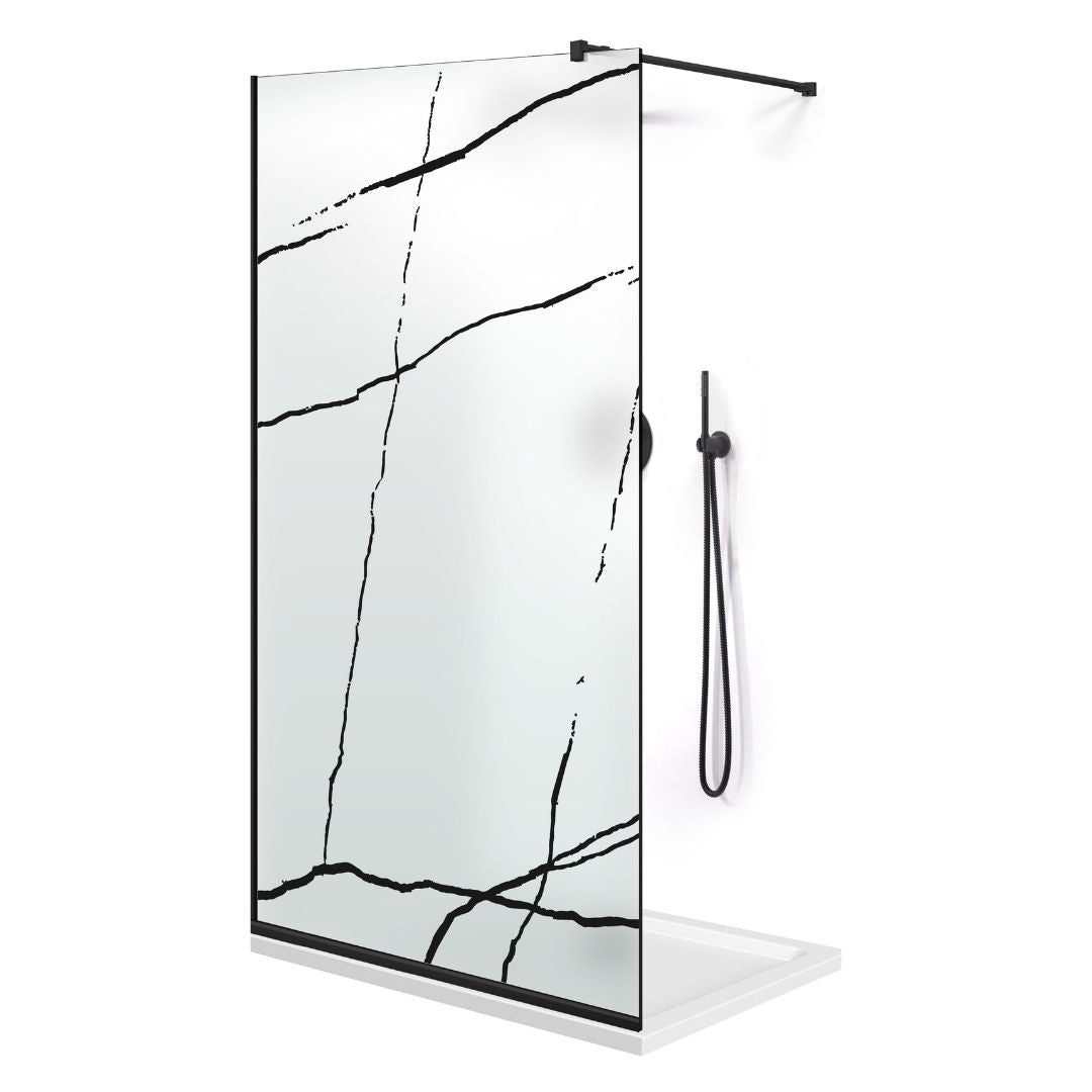 Zuhanyfal Walk-in, fekete zuhanyfal, #Matt #Matt