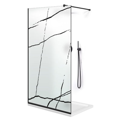 Zuhanyfal Walk-in, fekete zuhanyfal, #Matt #Matt