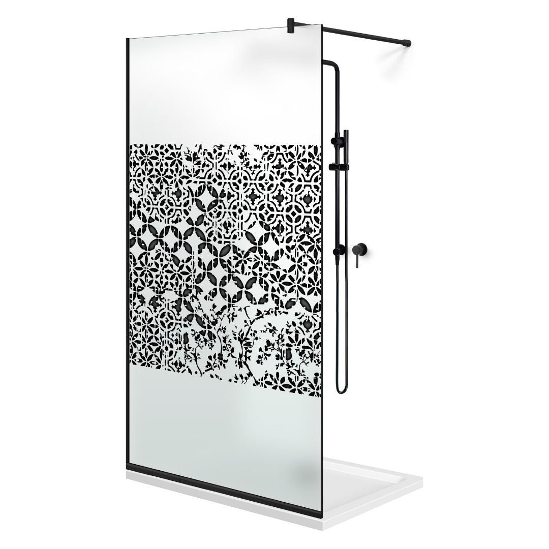 Zuhanyfal Walk-in, fekete zuhanyfal, #Matt #Matt