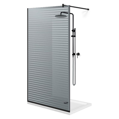 Zuhanyfal Walk-in, fekete zuhanyfal, #Szürke #Szürke