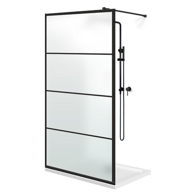 Zuhanyfal Walk-in, fekete zuhanyfal, #Matt #Matt