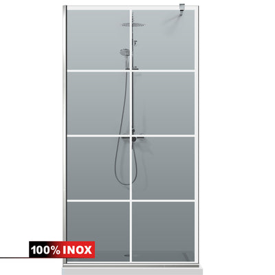 Zuhanyfal Walk-in, Zuhanyfal Rozsdamentes acél, #Szürke #Szürke