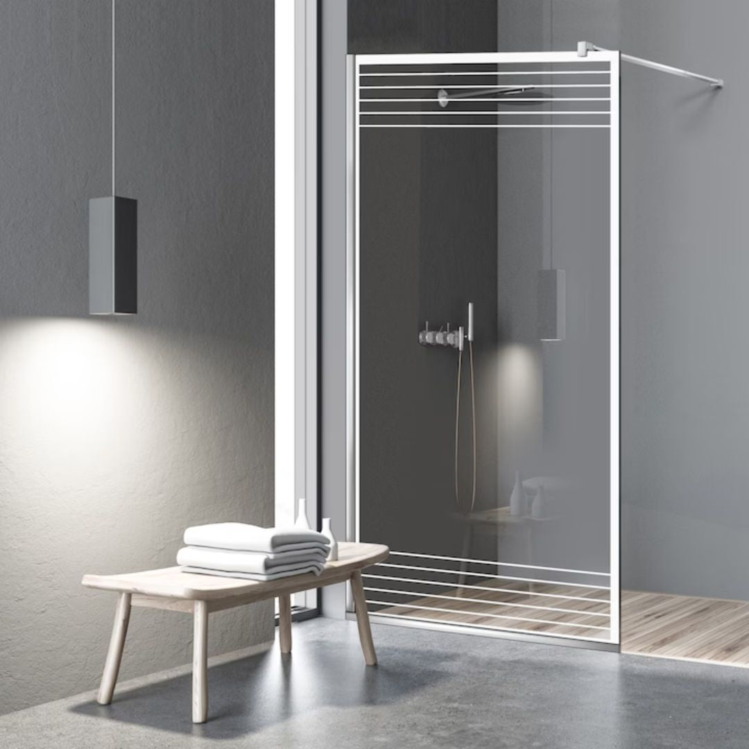 Zuhanyfal Walk-in, fekete zuhanyfal, #Átlátszó #Víztiszta