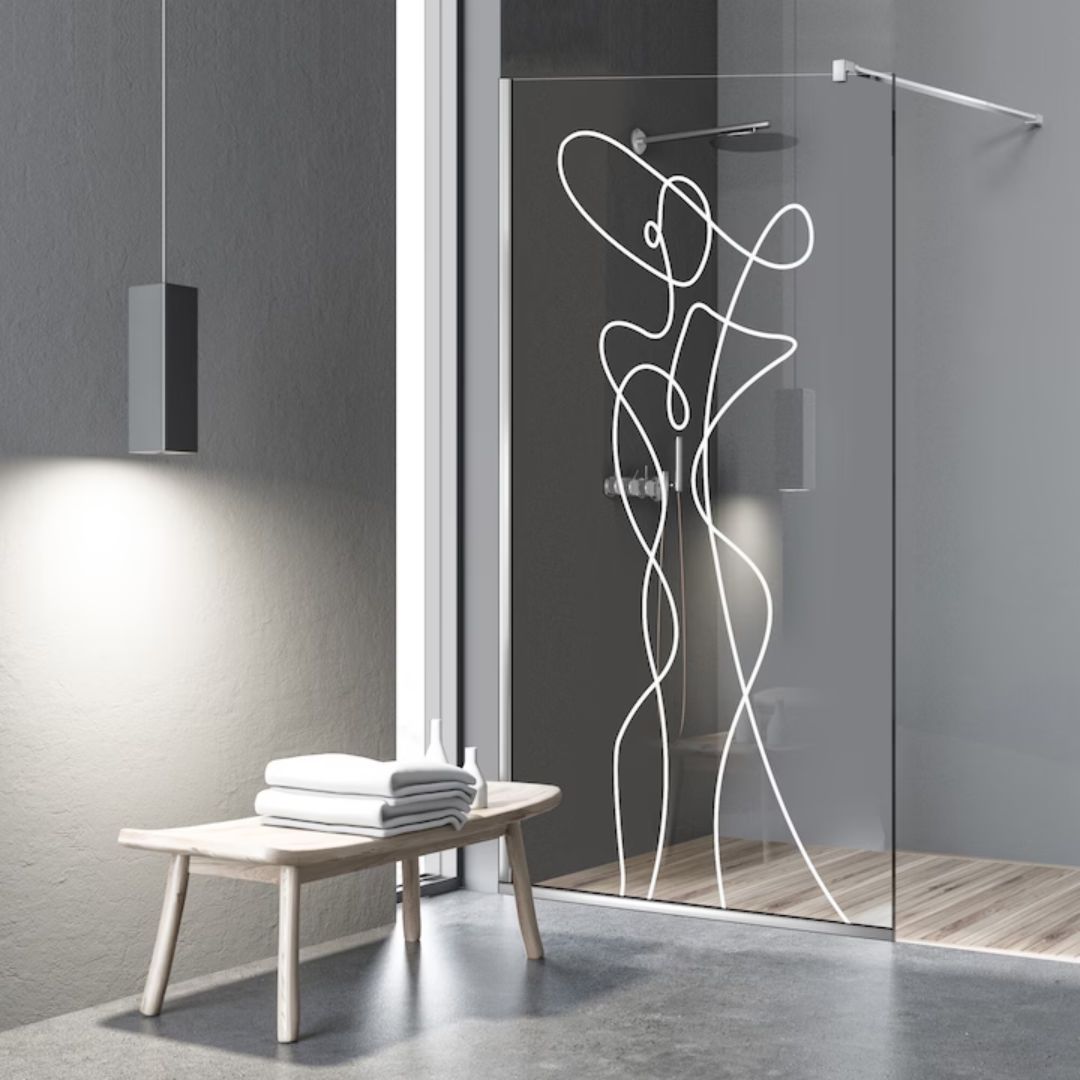 Zuhanyfal Walk-in, fekete zuhanyfal, #Átlátszó #Víztiszta