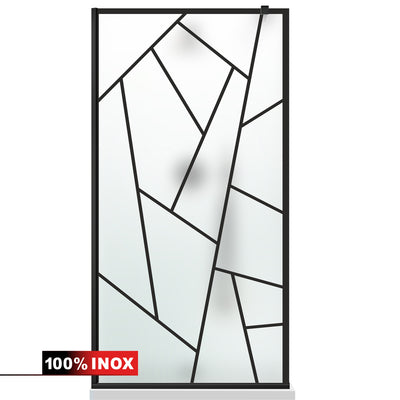 Paravan dus Walk-in, Perete dus  Negru, #Mat #Matt