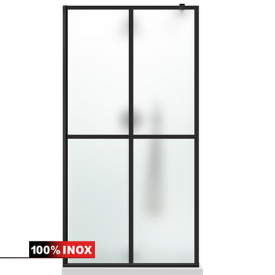 Zuhanyfal Walk-in, fekete zuhanyfal, #Matt #Matt