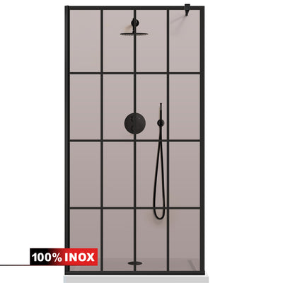Zuhanyfal Walk-in, fekete zuhanyfal, #Bronz #Bronz