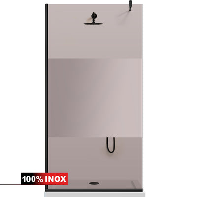 Zuhanyfal Walk-in, fekete zuhanyfal, #Bronz #Bronz