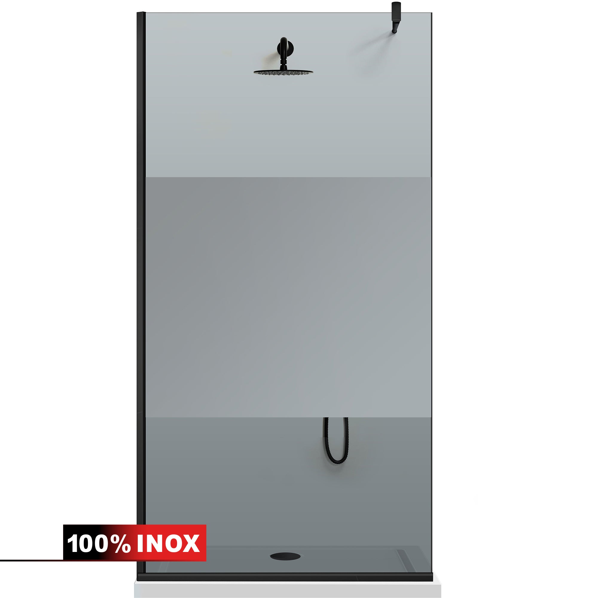 Zuhanyfal Walk-in, fekete zuhanyfal, #Szürke #Szürke