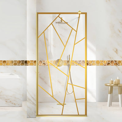 Zuhanyfal Walk-in, zuhanyfal Arany, #Átlátszó #Víztiszta