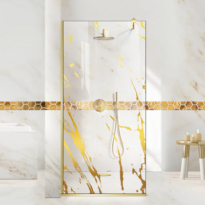 Zuhanyfal Walk-in, zuhanyfal Arany, #Átlátszó #Víztiszta