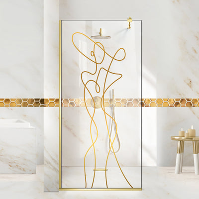 Zuhanyfal Walk-in, zuhanyfal Arany, #Átlátszó #Víztiszta