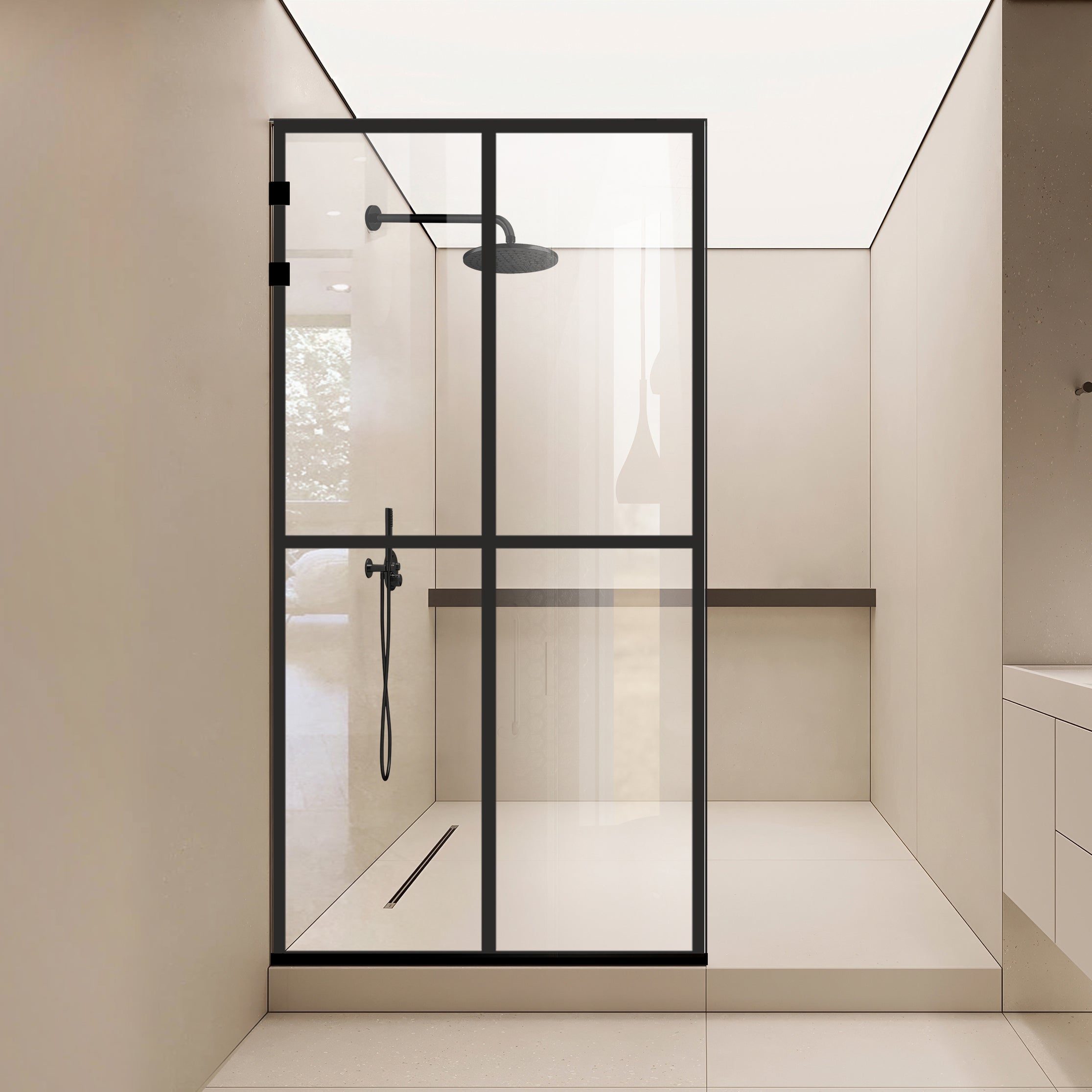 Zuhanyfal Walk-in, Zuhanyfal Rozsdamentes acél, #Átlátszó #Víztiszta
