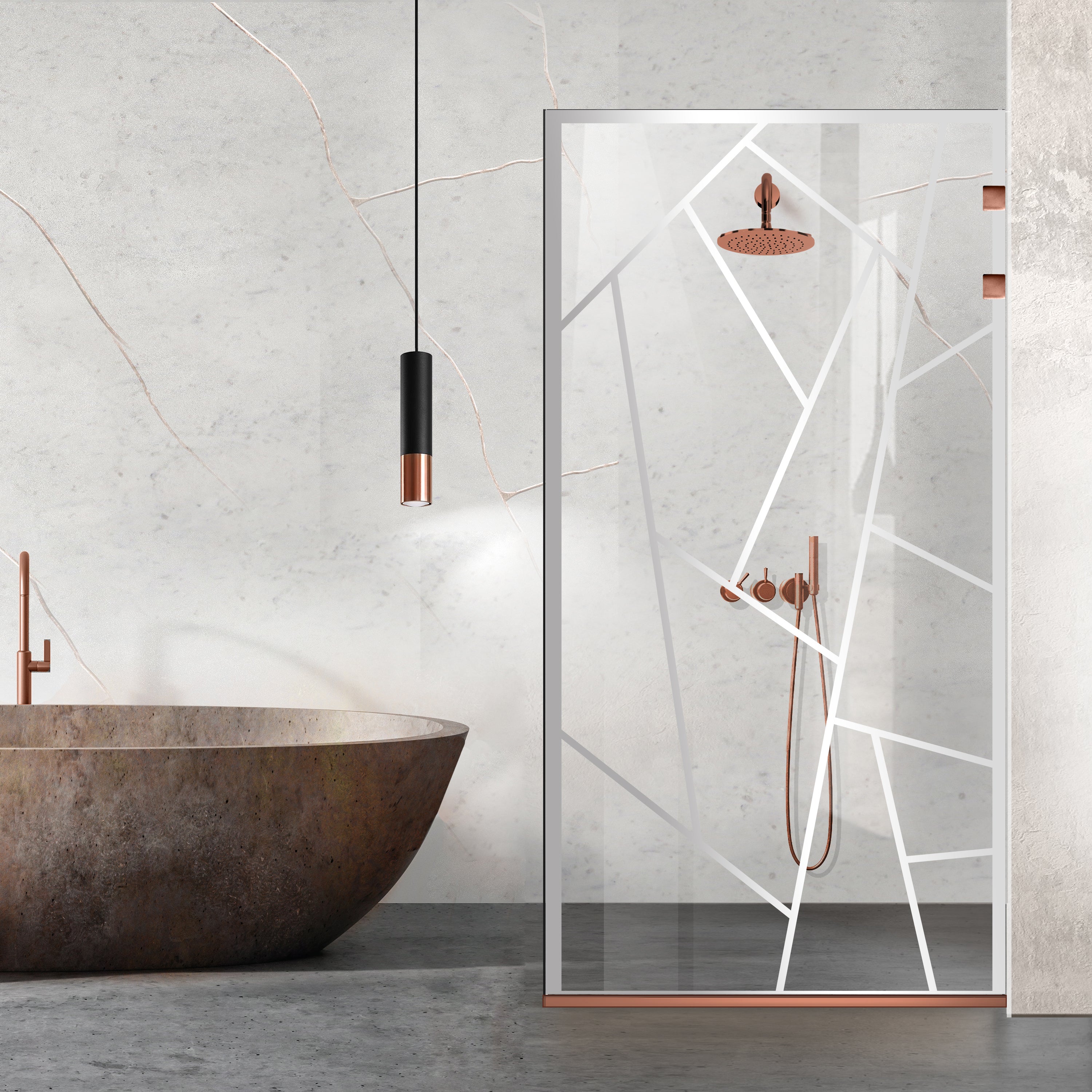 Zuhanyfal Walk-in, Rozsdamentes acél zuhanyfal, matt fekete, #Átlátszó #Víztiszta