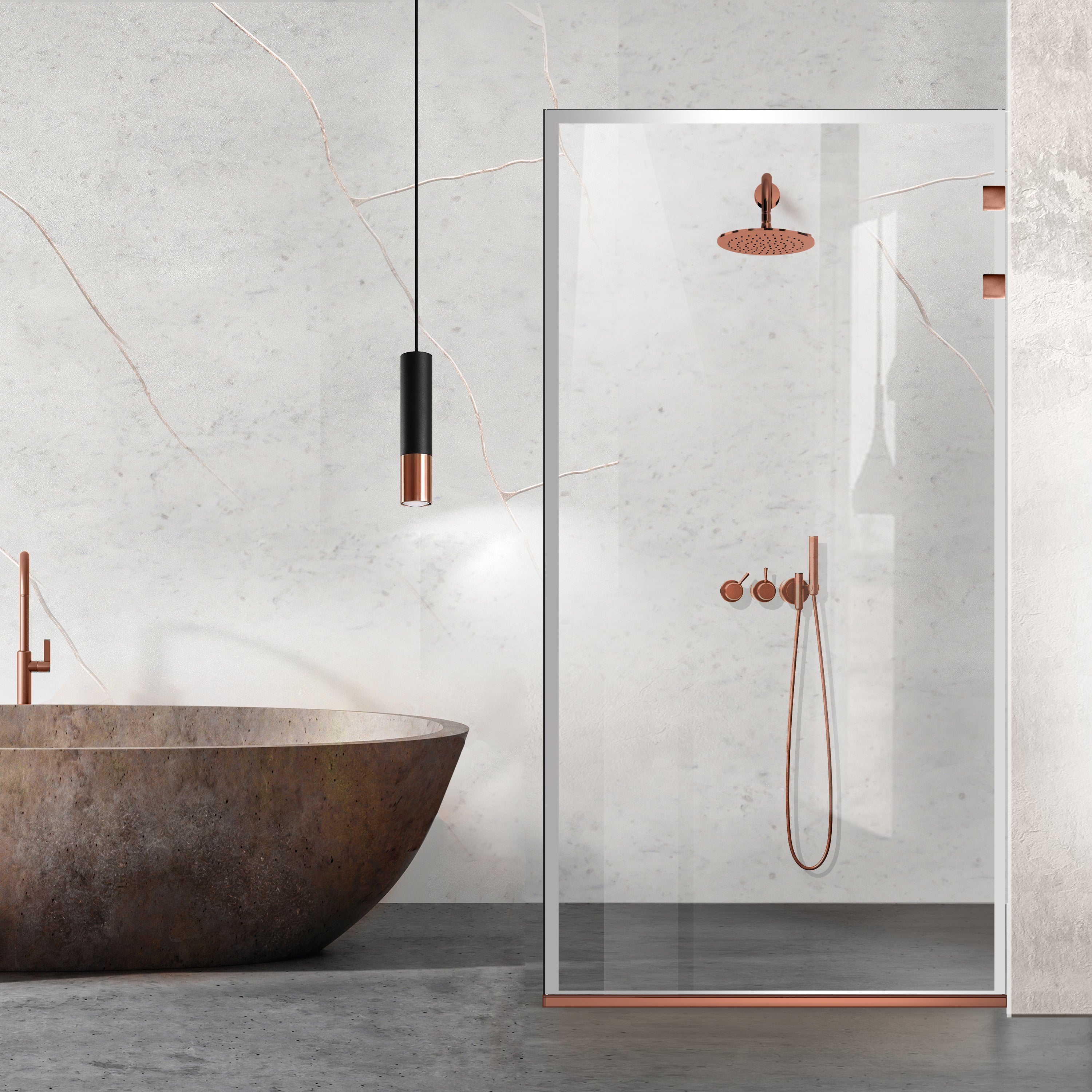 Zuhanyfal Walk-in, Rozsdamentes acél zuhanyfal, matt fekete, #Átlátszó #Víztiszta