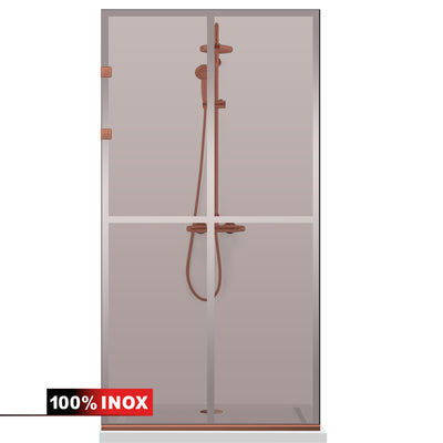 Zuhanyfal Walk-in, Zuhanyfal Rozsdamentes acél, réz #Bronz