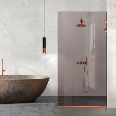 Zuhanyfal Walk-in, Zuhanyfal Rozsdamentes acél, réz #Bronz