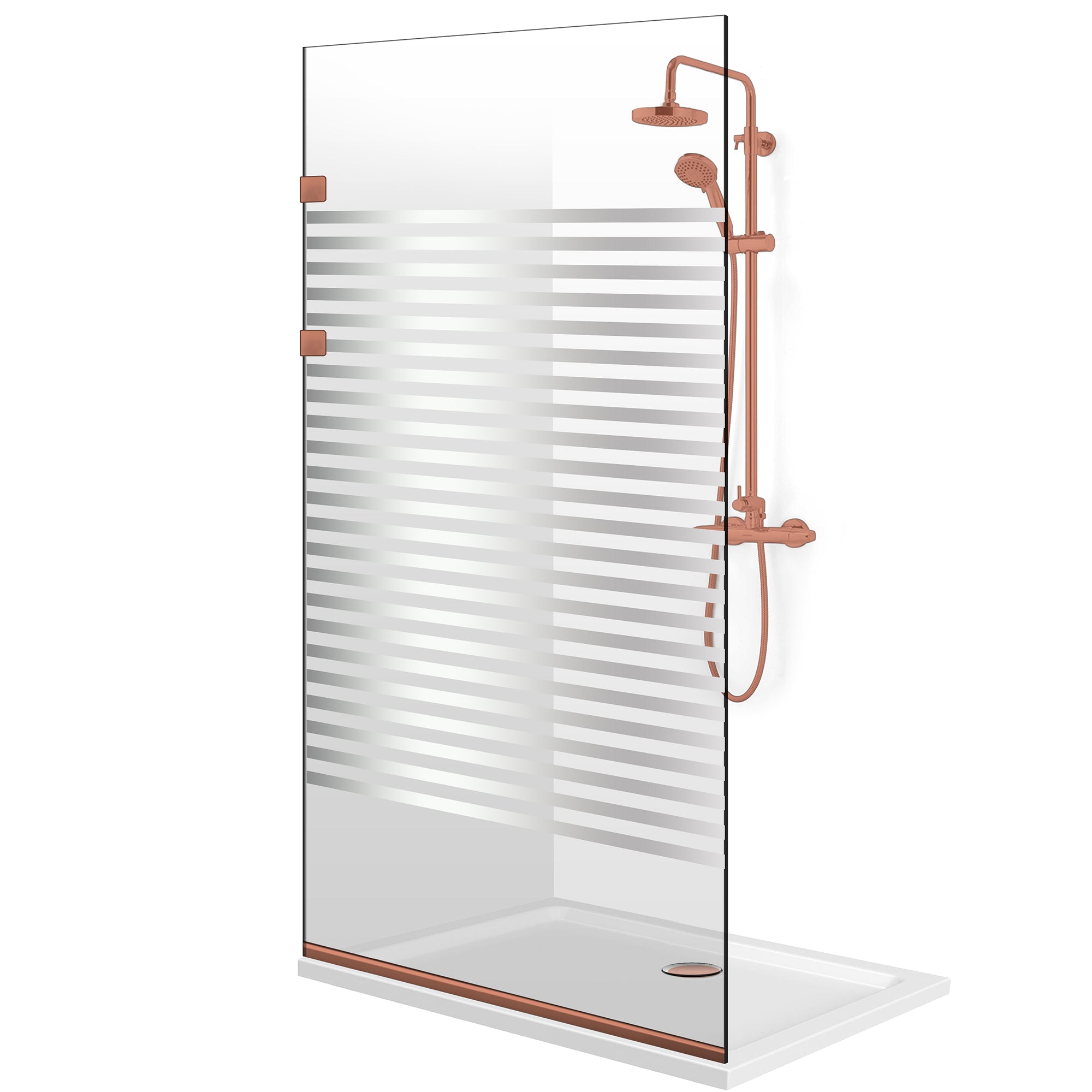 Zuhanyfal Walk-in, Rozsdamentes acél zuhanyfal, matt fekete, #Átlátszó #Víztiszta