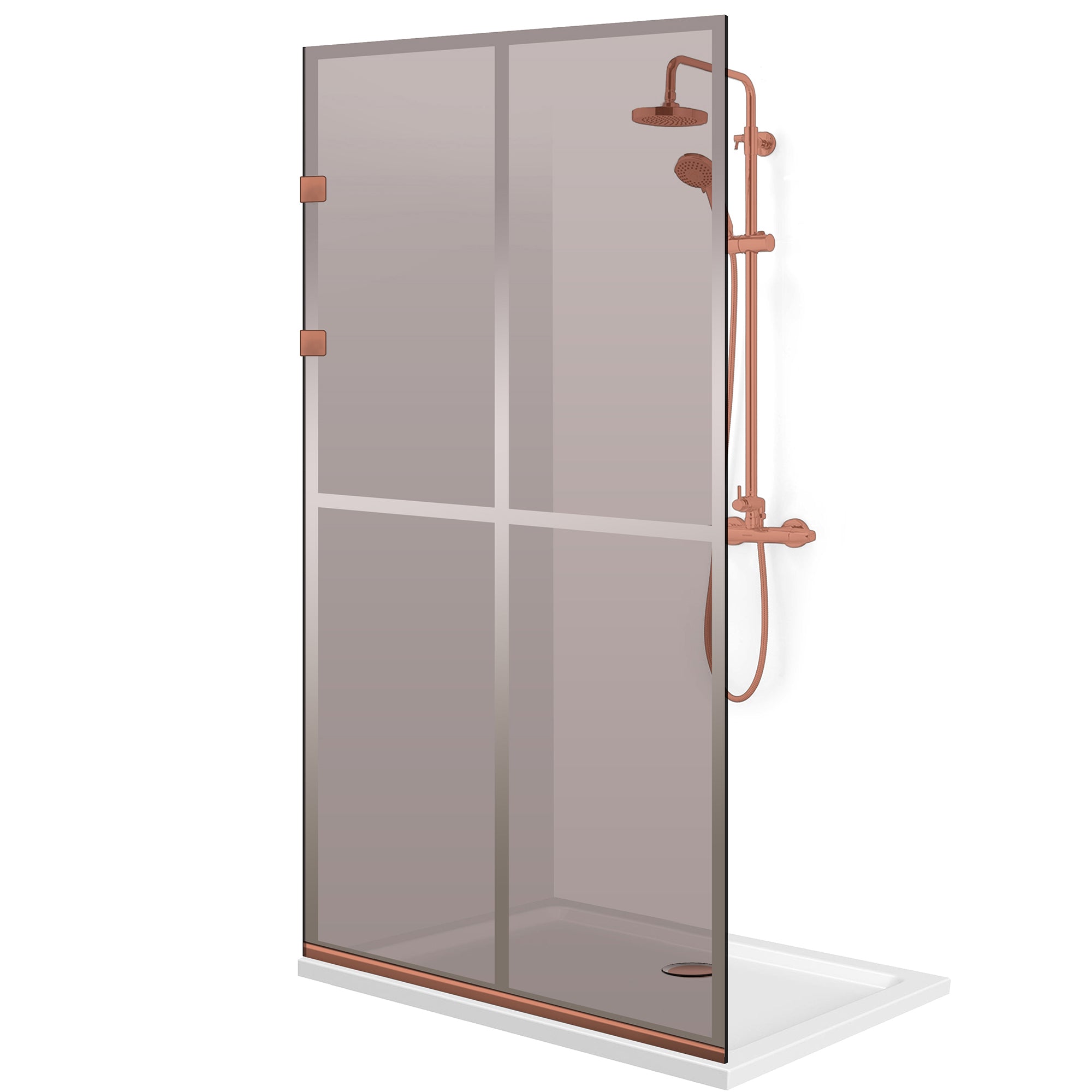 Zuhanyfal Walk-in, Zuhanyfal Rozsdamentes acél, réz #Bronz