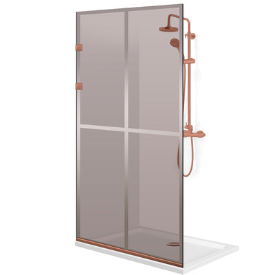 Zuhanyfal Walk-in, Zuhanyfal Rozsdamentes acél, réz #Bronz