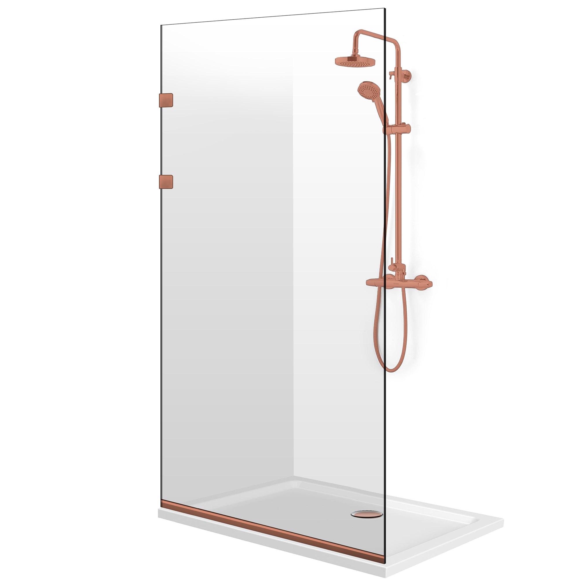 Zuhanyfal Walk-in, Rozsdamentes acél zuhanyfal, matt fekete, #Átlátszó #Víztiszta