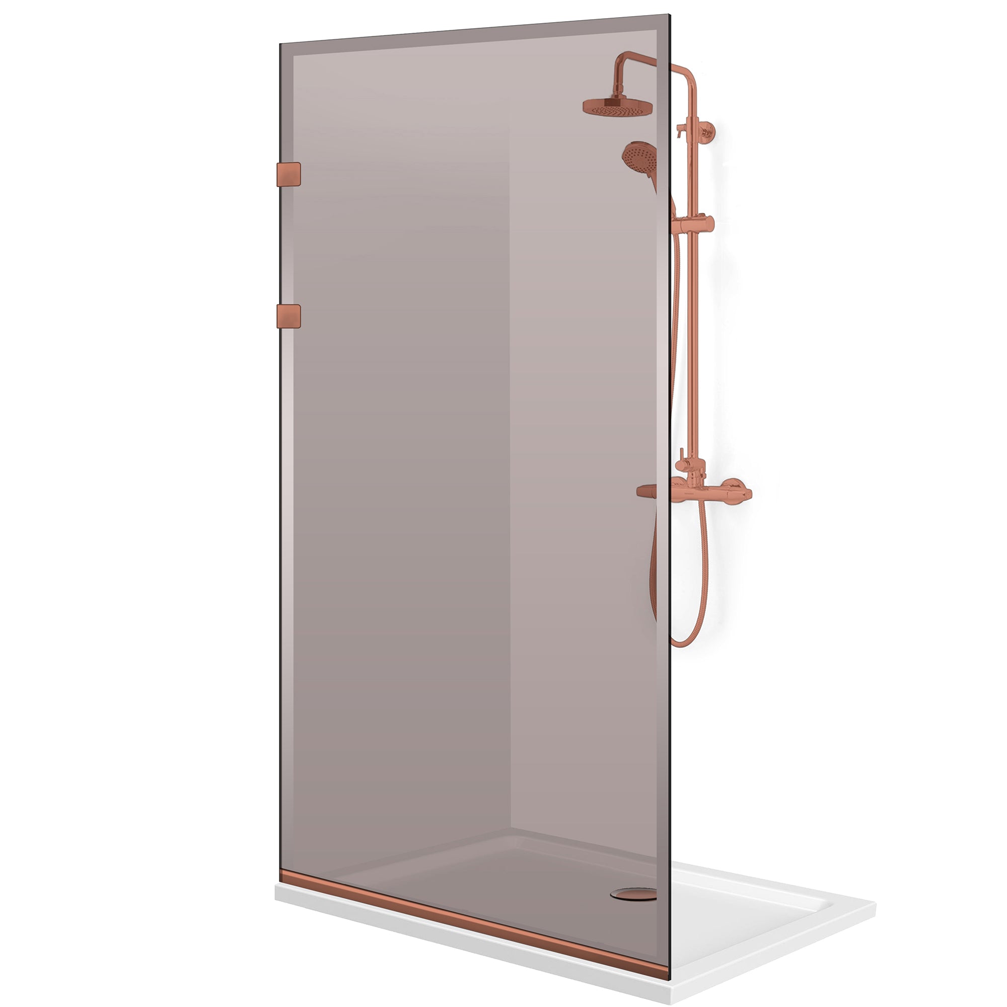 Zuhanyfal Walk-in, Zuhanyfal Rozsdamentes acél, réz #Bronz