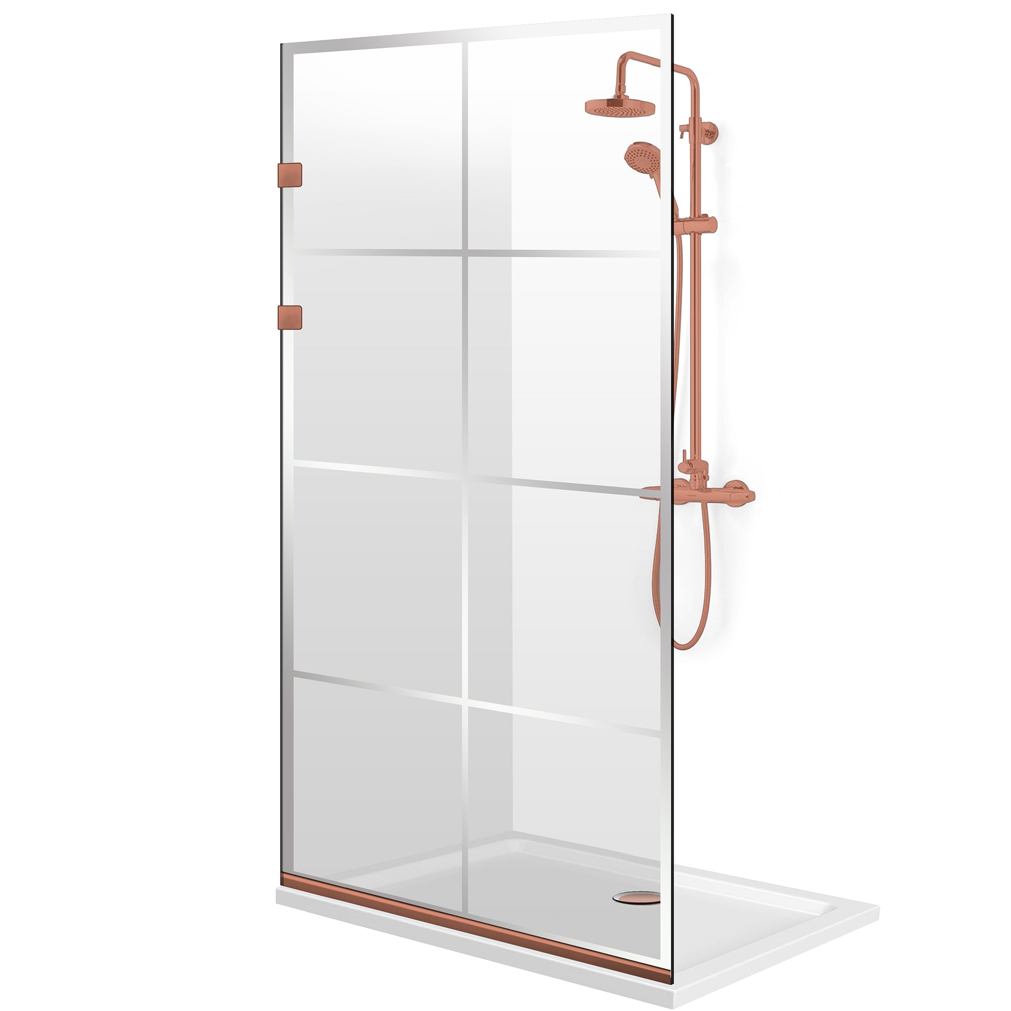 Zuhanyfal Walk-in, Rozsdamentes acél zuhanyfal, matt fekete, #Átlátszó #Víztiszta
