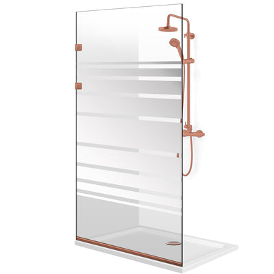 Zuhanyfal Walk-in, Rozsdamentes acél zuhanyfal, matt fekete, #Átlátszó #Víztiszta