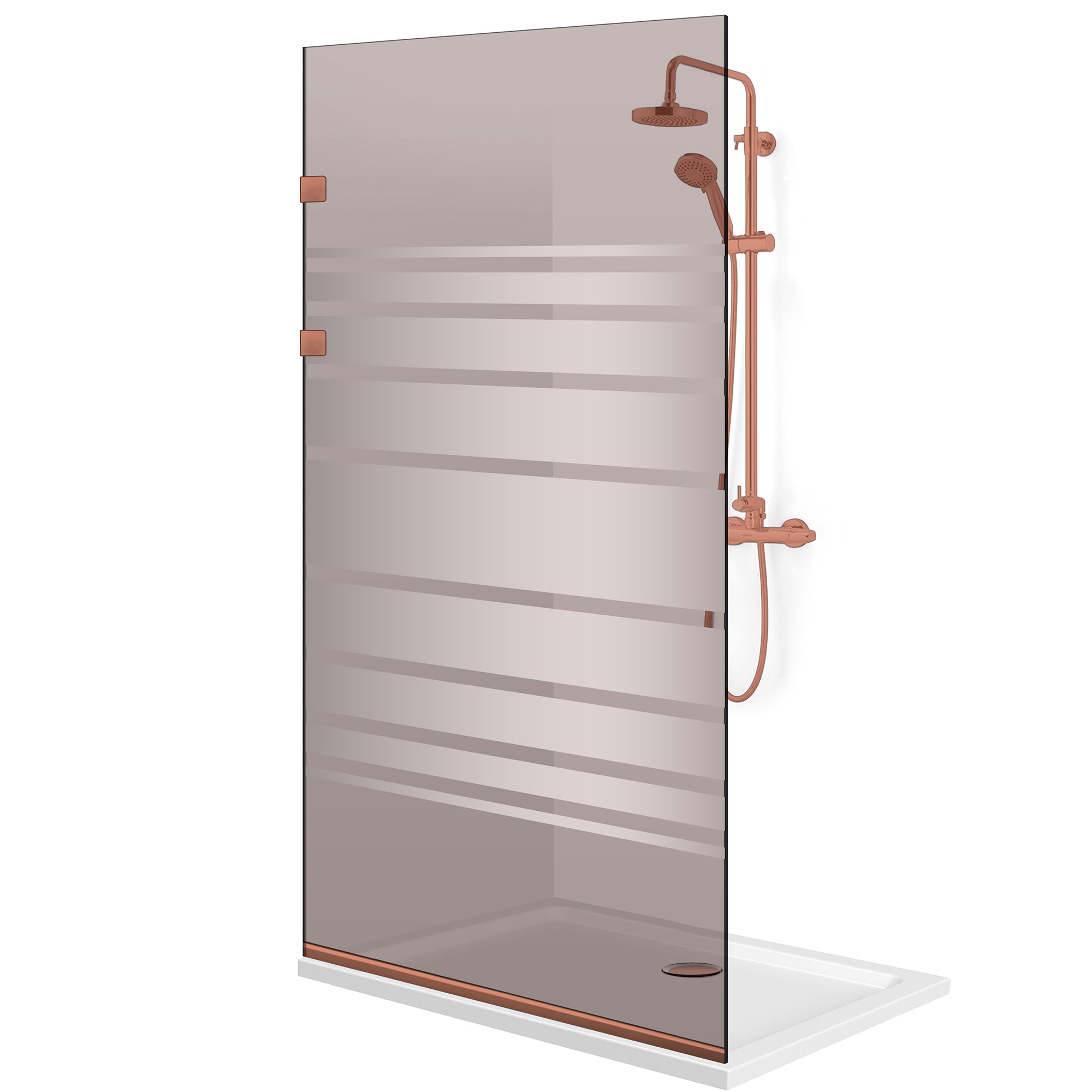 Zuhanyfal Walk-in, Zuhanyfal Rozsdamentes acél, réz #Bronz