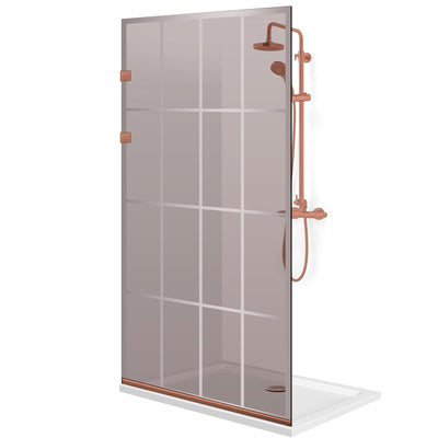 Zuhanyfal Walk-in, Zuhanyfal Rozsdamentes acél, réz #Bronz