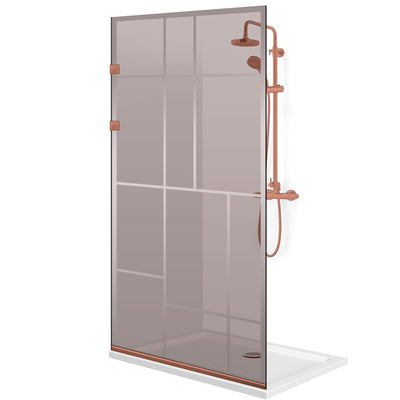 Zuhanyfal Walk-in, Zuhanyfal Rozsdamentes acél, réz #Bronz