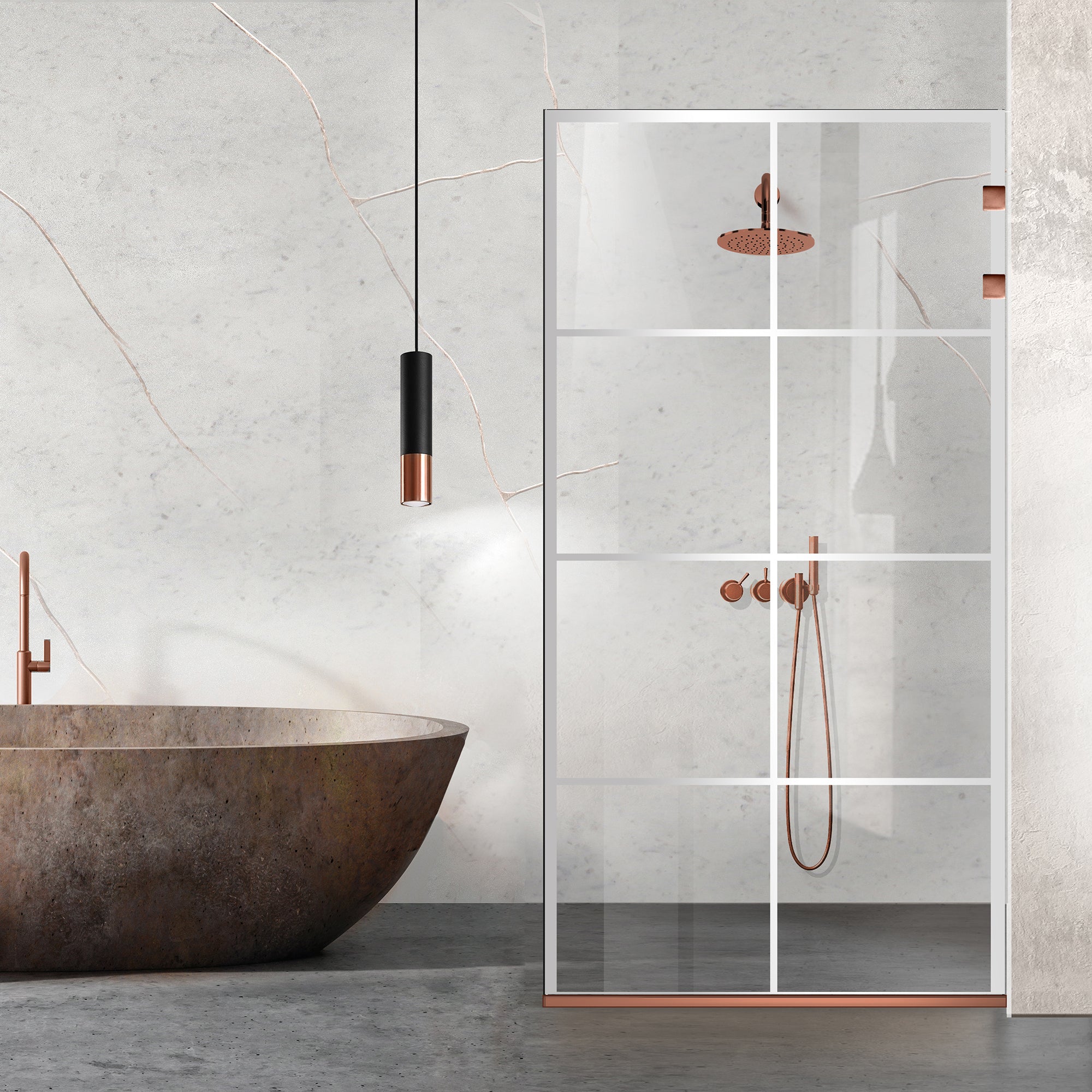 Zuhanyfal Walk-in, Rozsdamentes acél zuhanyfal, matt fekete, #Átlátszó #Víztiszta