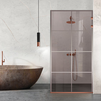 Zuhanyfal Walk-in, Zuhanyfal Rozsdamentes acél, réz #Bronz