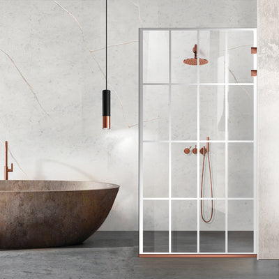 Zuhanyfal Walk-in, Rozsdamentes acél zuhanyfal, matt fekete, #Átlátszó #Víztiszta