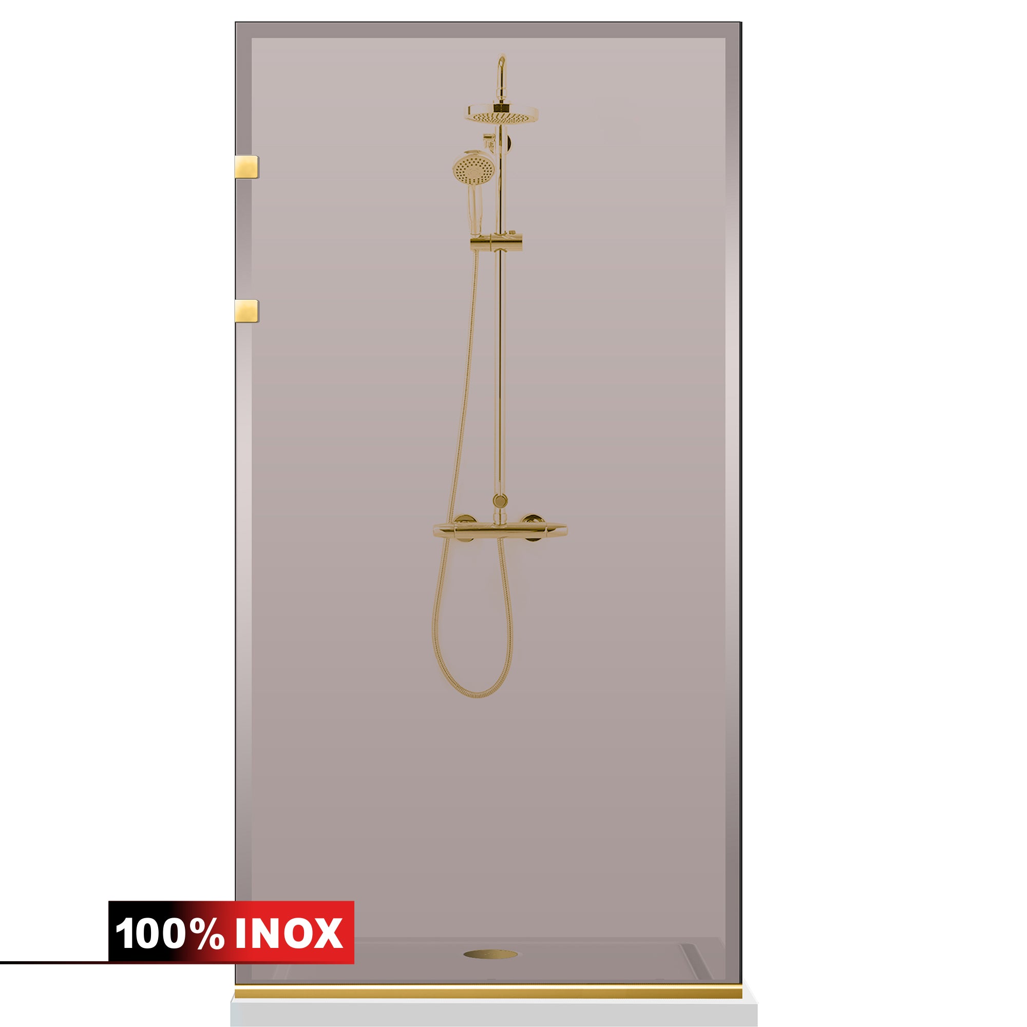 Zuhanyfal Walk-in, Zuhanyfal Rozsdamentes acél, arany #Bronz