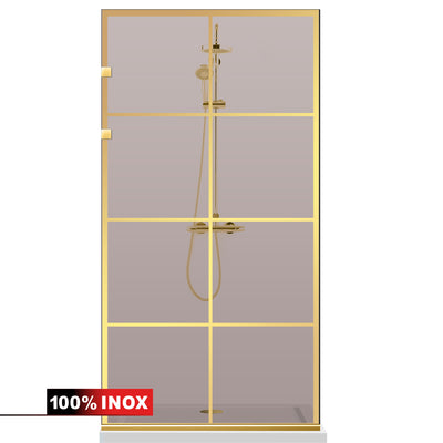 Zuhanyfal Walk-in, Zuhanyfal Rozsdamentes acél, arany #Bronz