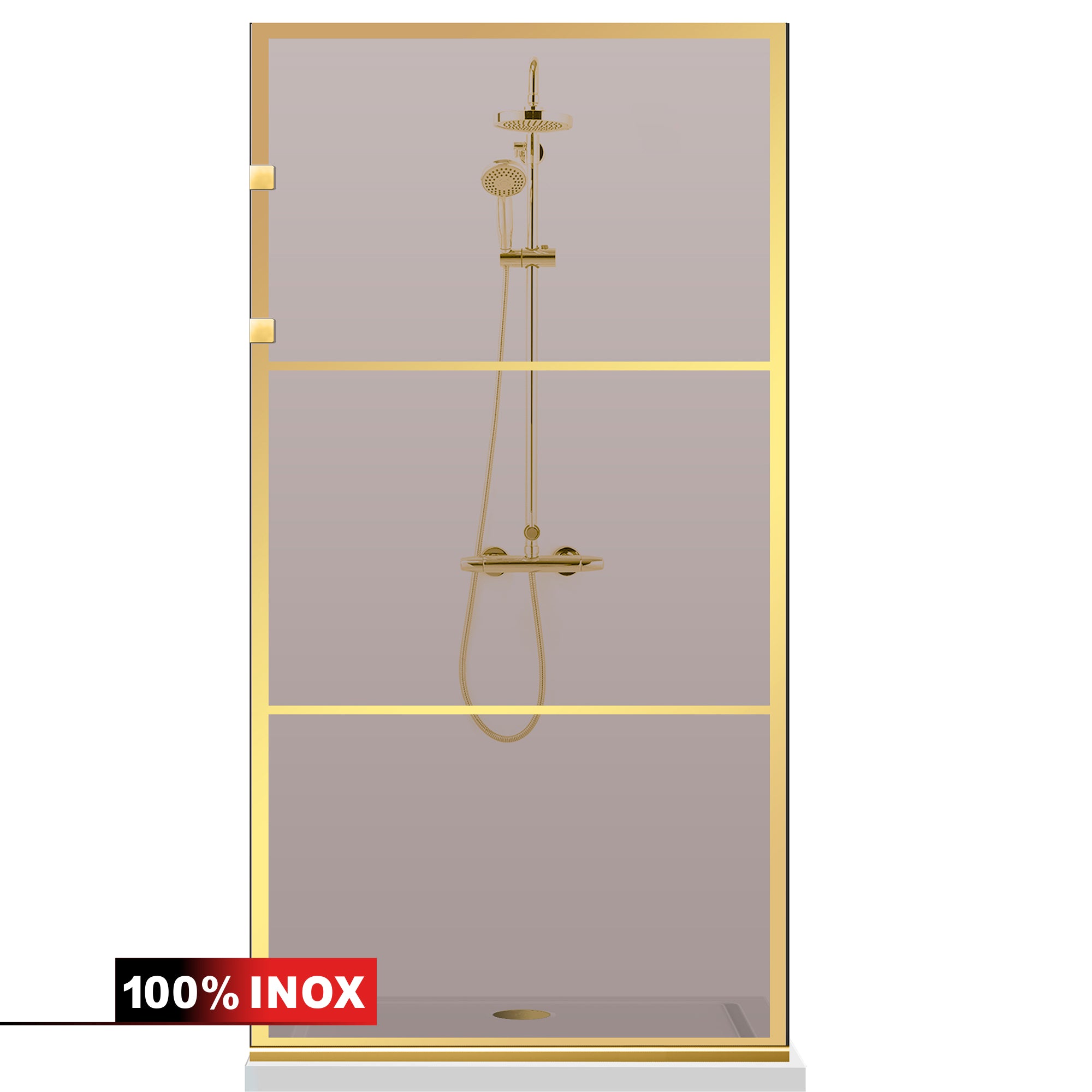 Zuhanyfal Walk-in, Zuhanyfal Rozsdamentes acél, arany #Bronz