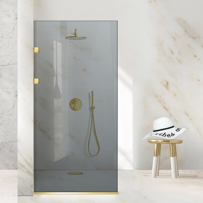 Zuhanyfal Walk-in, Rozsdamentes acél zuhanyfal, arany #Szürke