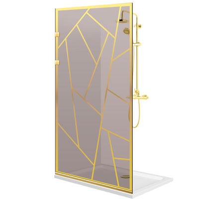 Zuhanyfal Walk-in, Zuhanyfal Rozsdamentes acél, arany #Bronz