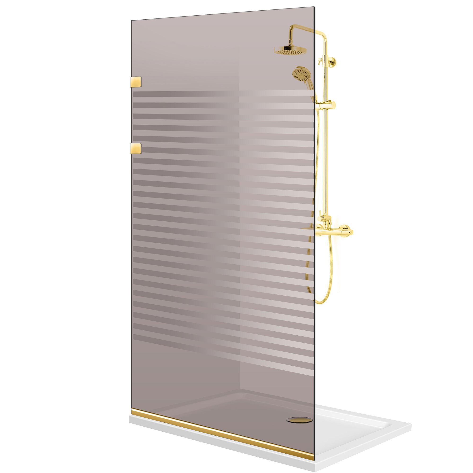 Zuhanyfal Walk-in, Zuhanyfal Rozsdamentes acél, arany #Bronz