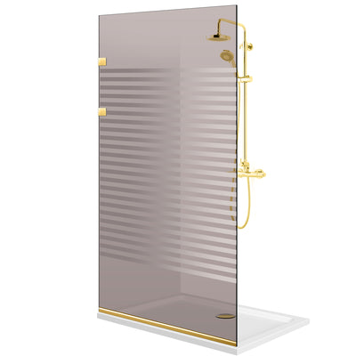 Zuhanyfal Walk-in, Zuhanyfal Rozsdamentes acél, arany #Bronz