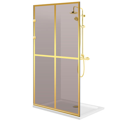 Zuhanyfal Walk-in, Zuhanyfal Rozsdamentes acél, arany #Bronz