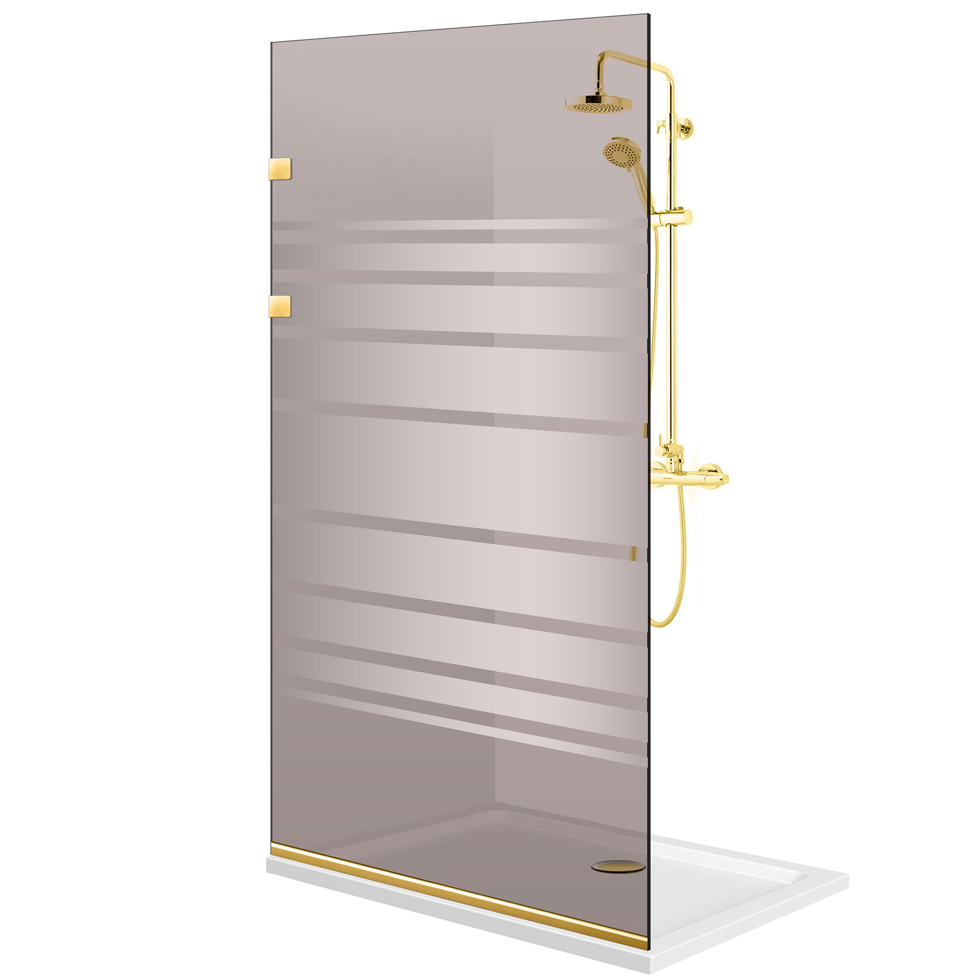 Zuhanyfal Walk-in, Zuhanyfal Rozsdamentes acél, arany #Bronz