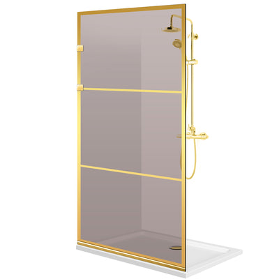 Zuhanyfal Walk-in, Zuhanyfal Rozsdamentes acél, arany #Bronz