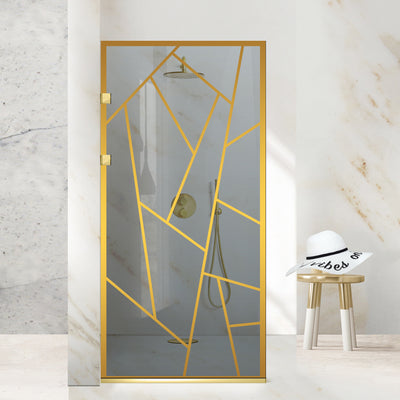 Zuhanyfal Walk-in, Rozsdamentes acél zuhanyfal, arany #Szürke