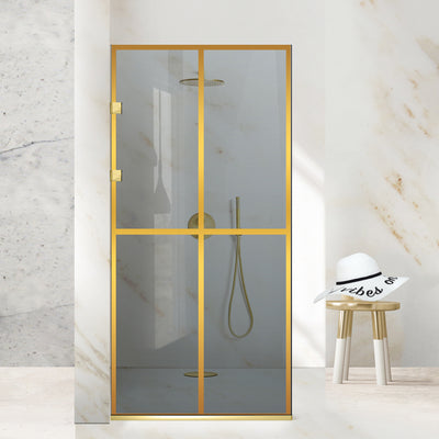 Zuhanyfal Walk-in, Rozsdamentes acél zuhanyfal, arany #Szürke